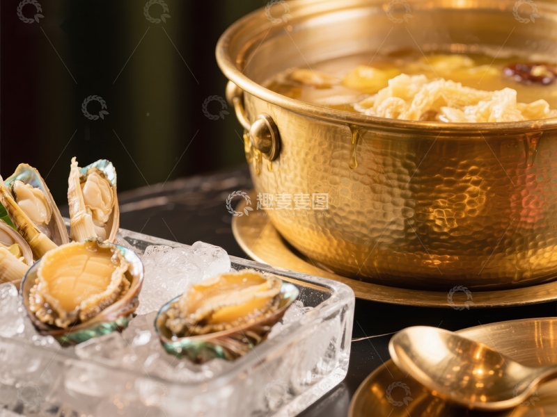 高清大图下载【趣麦麦图】鲍鱼冰镇与金锅炖汤