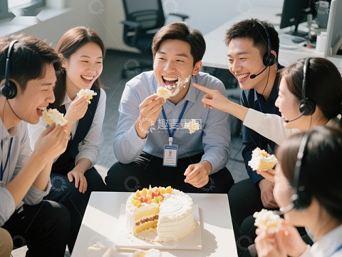办公室团队庆祝生日