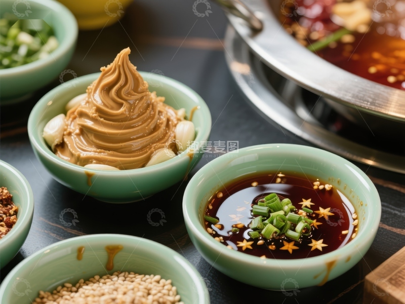 高清大图下载【趣麦麦图】火锅蘸料多样展示