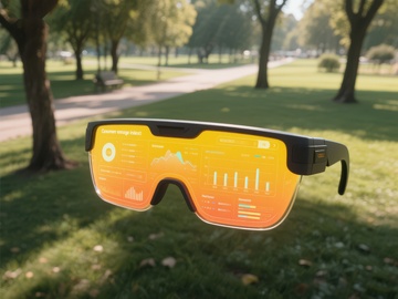 智能眼镜展示虚拟数据界面