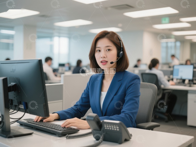 客服人员在办公室工作