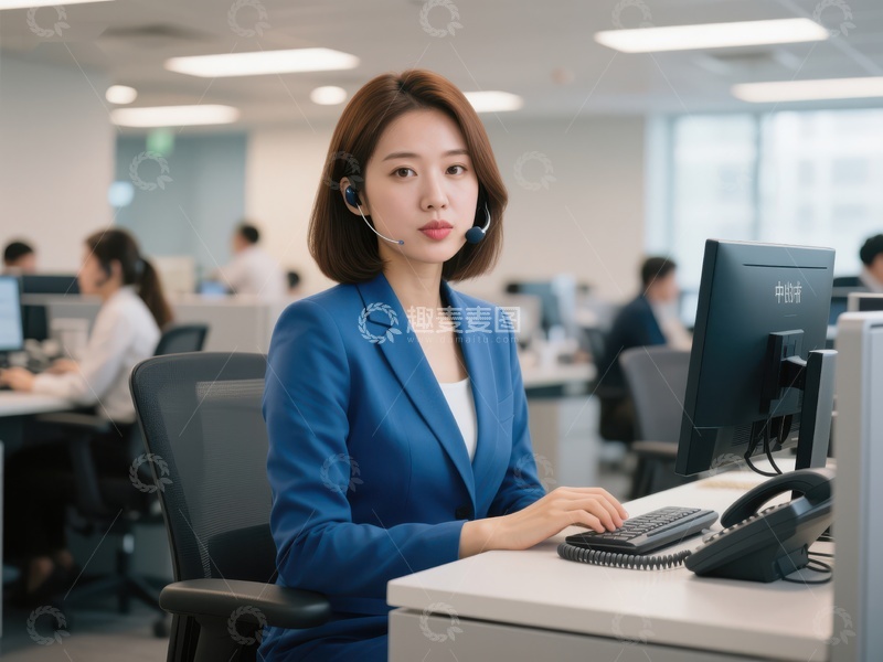 高清大图下载【趣麦麦图】办公室内专注工作的女性