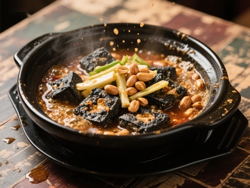 热气腾腾的麻辣豆腐锅