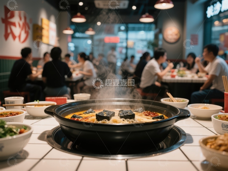 热气腾腾的火锅宴，餐厅内宾客满座