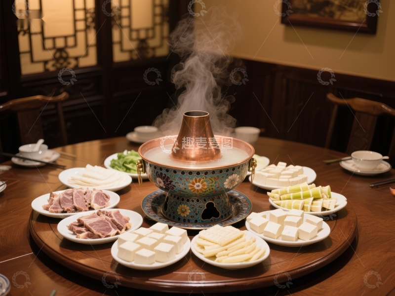 高清大图下载【趣麦麦图】热气腾腾的火锅宴