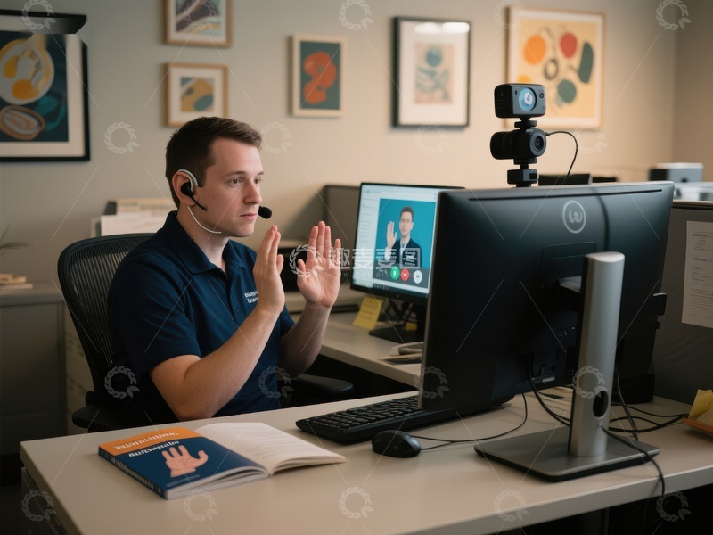 高清大图下载【趣麦麦图】远程办公人员进行视频会议