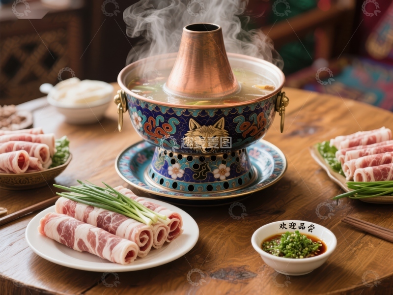 高清大图下载【趣麦麦图】热气腾腾的火锅宴