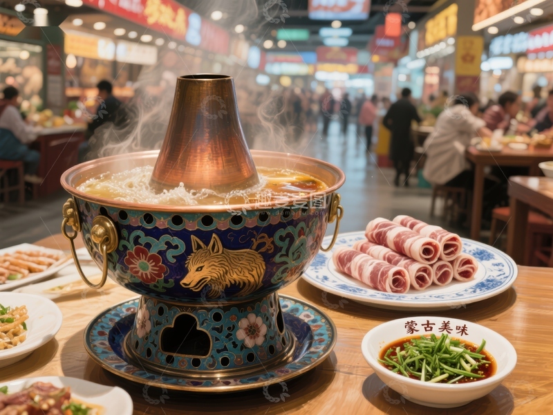 高清大图下载【趣麦麦图】-热气腾腾的火锅与食材