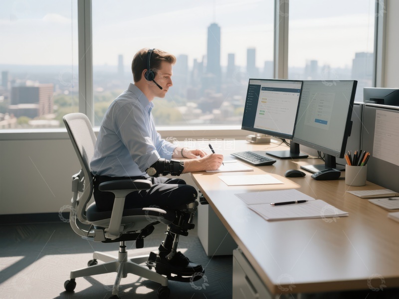 高清大图下载【趣麦麦图】办公室内工作人员使用电脑工作