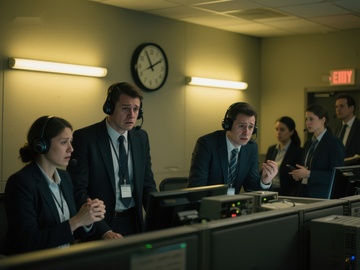 控制室内的紧张工作场景