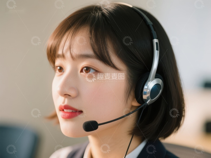 高清大图下载【趣麦麦图】客服人员专注工作