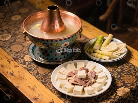 火锅配菜，热气腾腾的美食享受