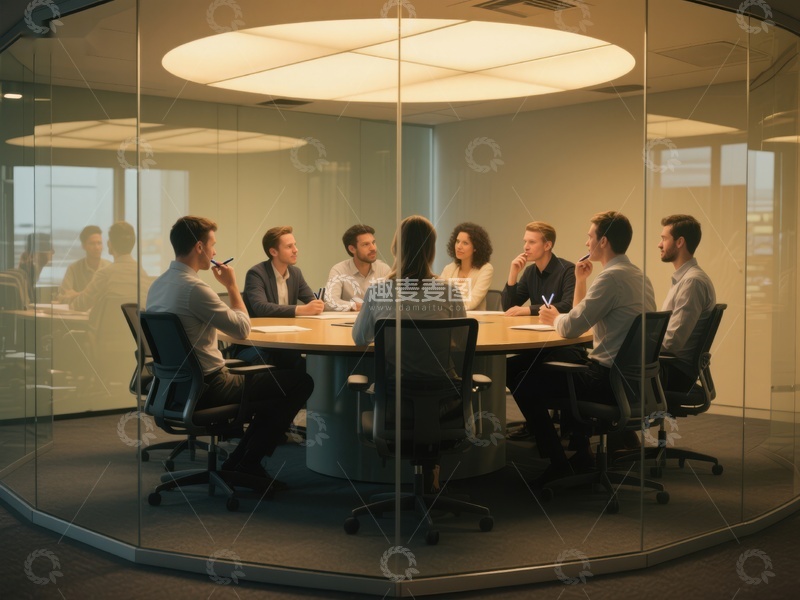 高清大图下载【趣麦麦图】会议室内的商务讨论