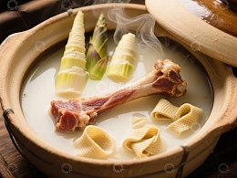 竹笋排骨汤，热气腾腾的美味