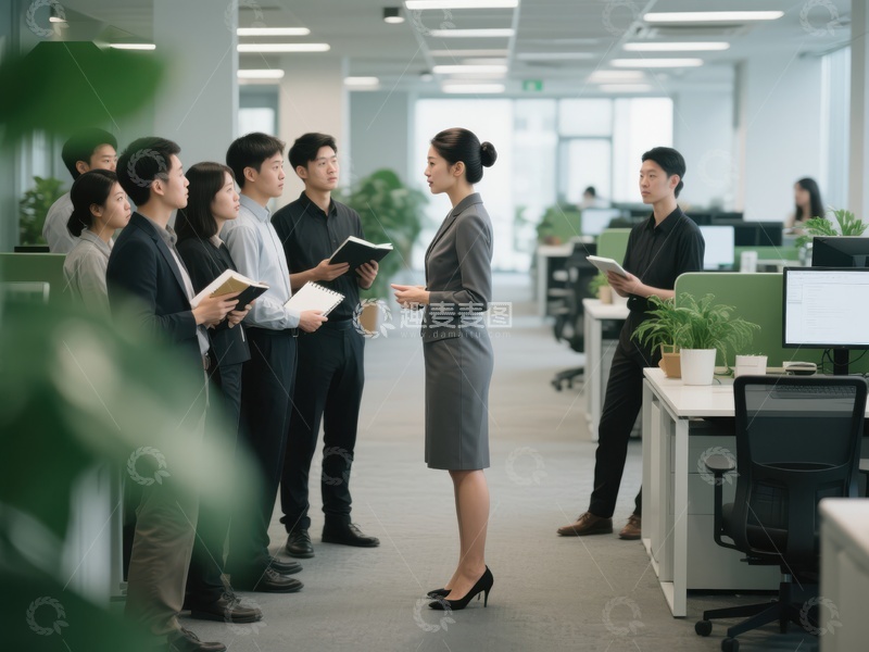 高清大图下载【趣麦麦图】办公室内团队会议