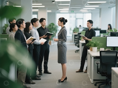 办公室内团队会议
