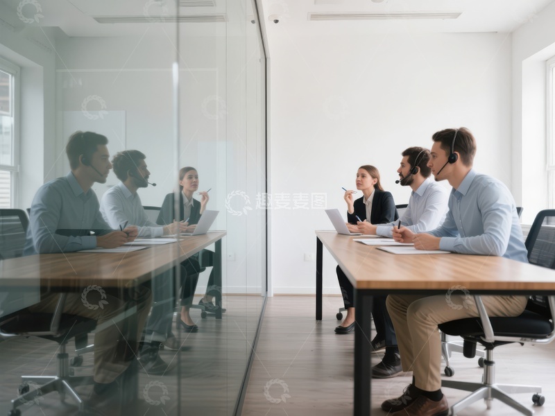 高清大图下载【趣麦麦图】会议室内的团队讨论