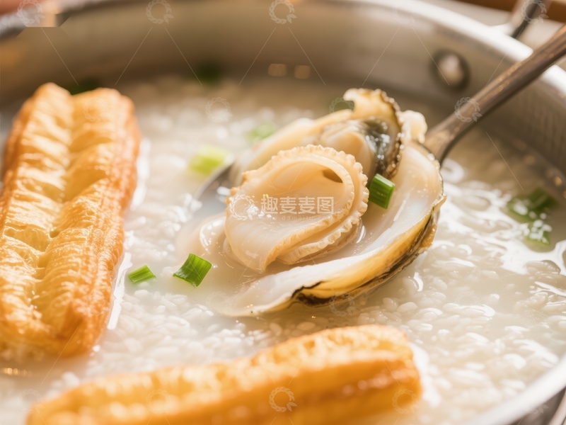 高清大图下载【趣麦麦图】鲜美生蚝粥配油条