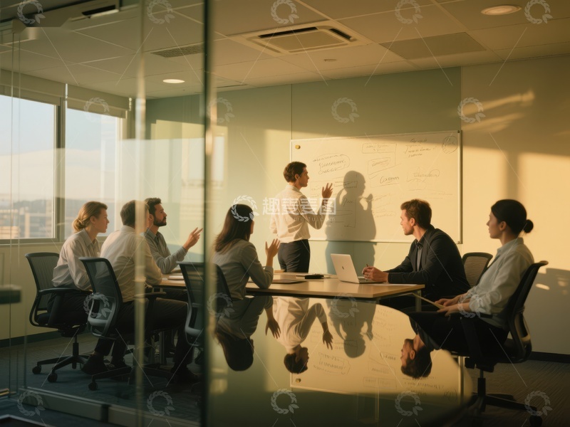 高清大图下载【趣麦麦图】会议室内的团队讨论