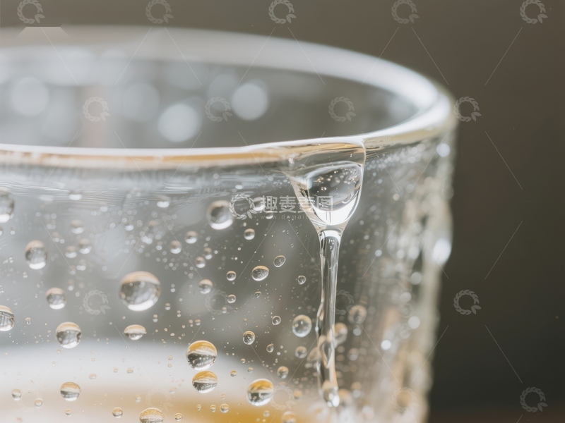 高清大图下载【趣麦麦图】水滴从玻璃杯边缘滑落