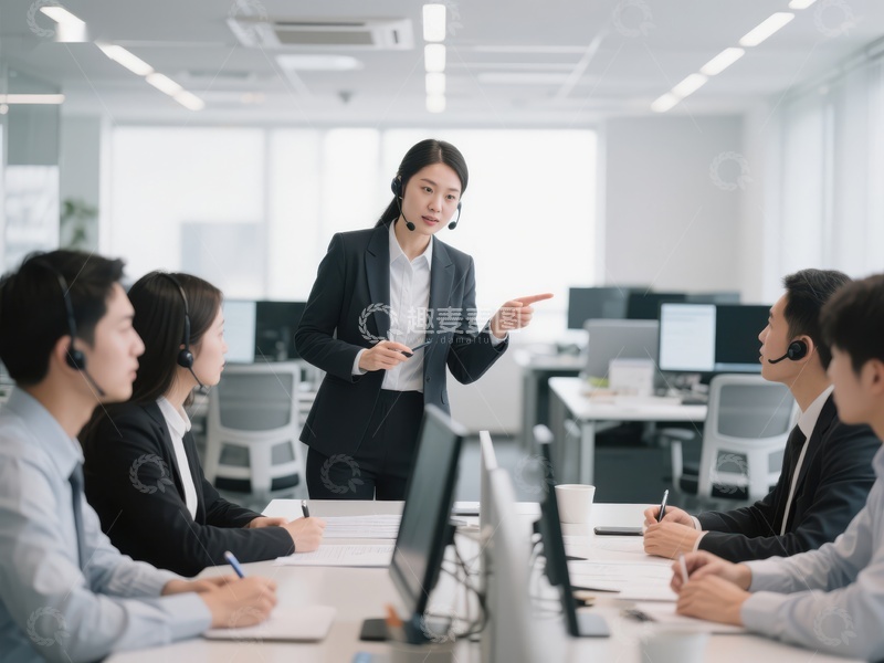 高清大图下载【趣麦麦图】客服团队培训会议