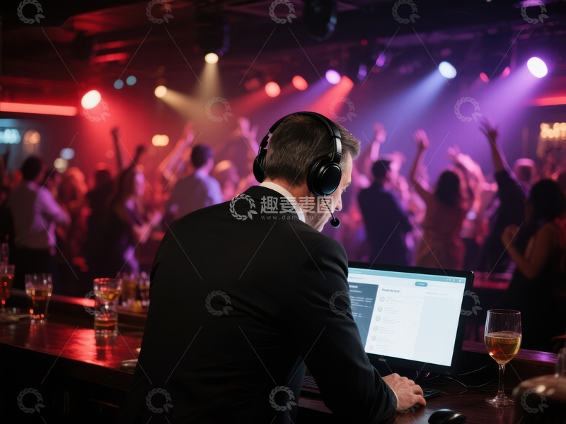 高清大图下载【趣麦麦图】夜店经理监控现场活动