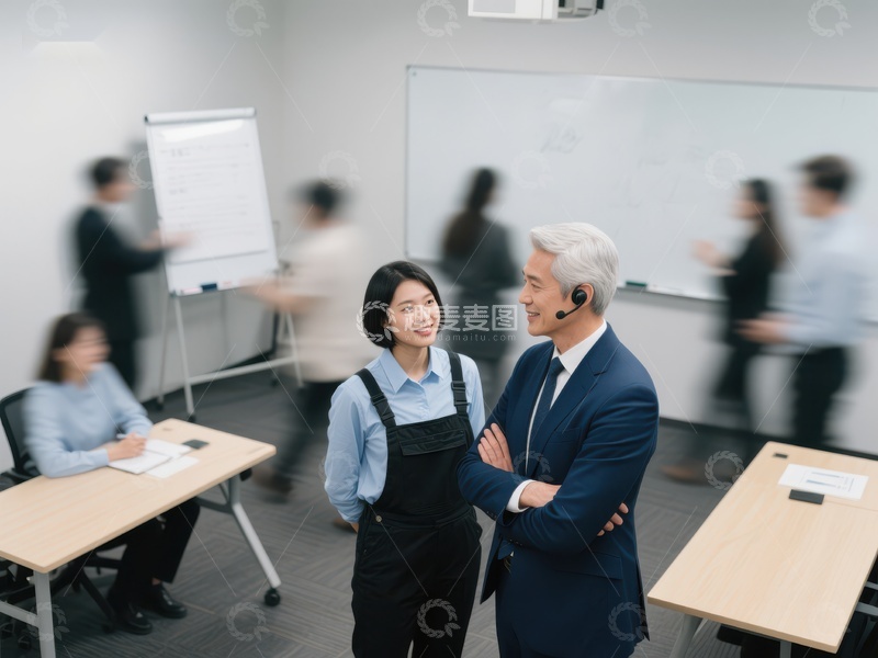 高清大图下载【趣麦麦图】商务会议中的交谈瞬间