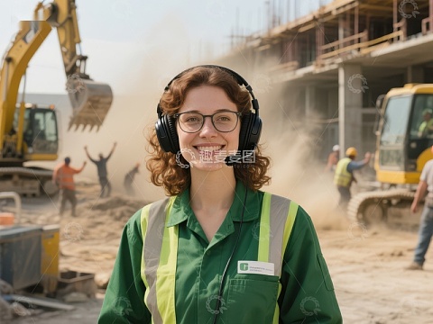 建筑工地上的女性工程师