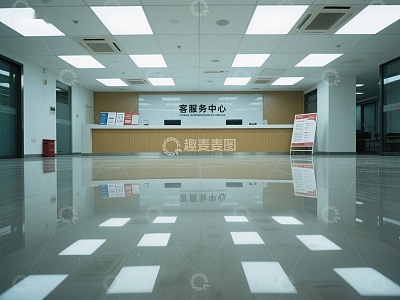 宽敞明亮的客服中心大厅