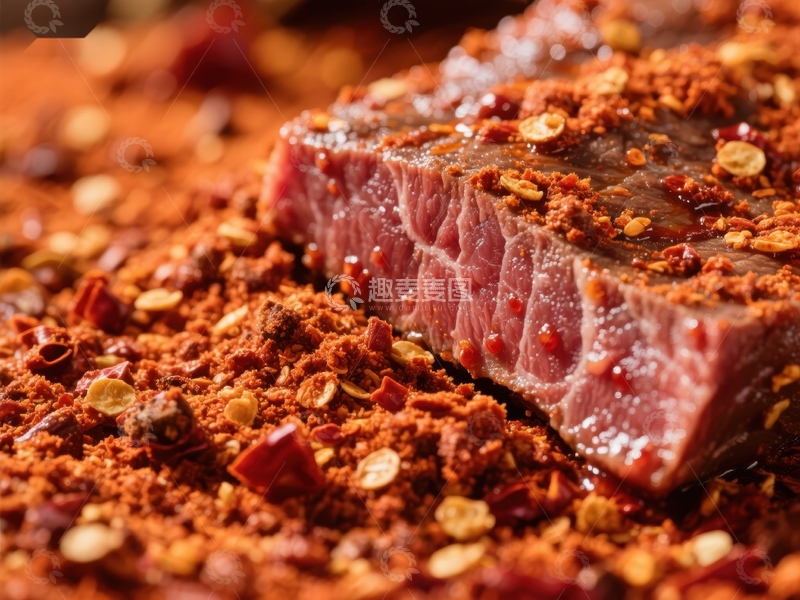 高清大图下载【趣麦麦图】香辣牛肉：辣椒与肉质的完美结合
