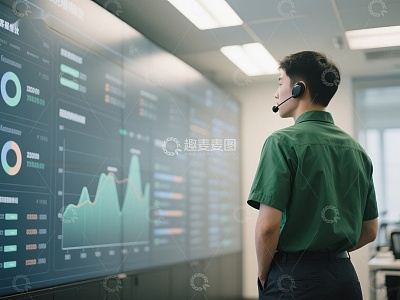 监控室工作人员分析数据