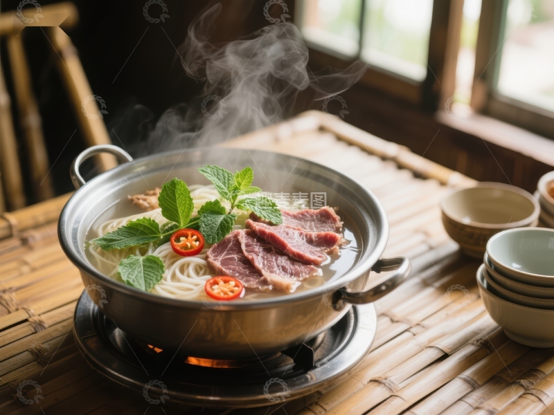 高清大图下载【趣麦麦图】热气腾腾的牛肉面