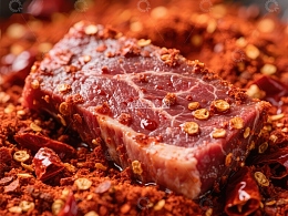 辣椒粉中的鲜嫩牛肉