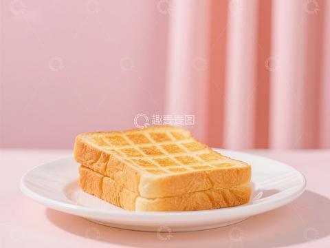 金黄色华夫面包片