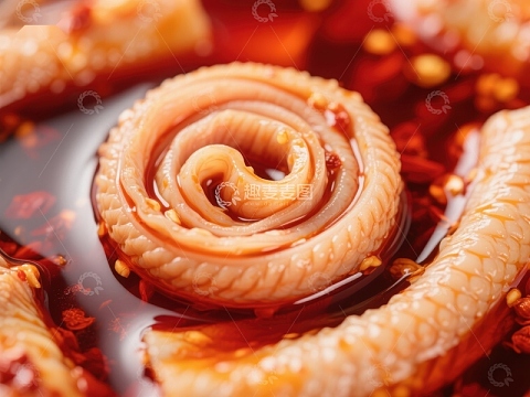 麻辣鱿鱼圈特写