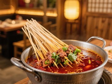 麻辣串串香，热锅中的美味诱惑