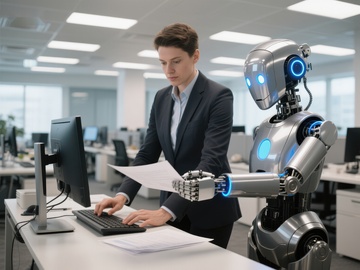 人机协作：机器人与商务人士共事