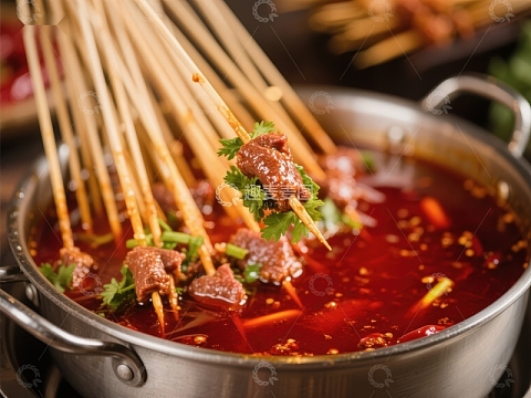 麻辣串串香，热锅中的美味诱惑