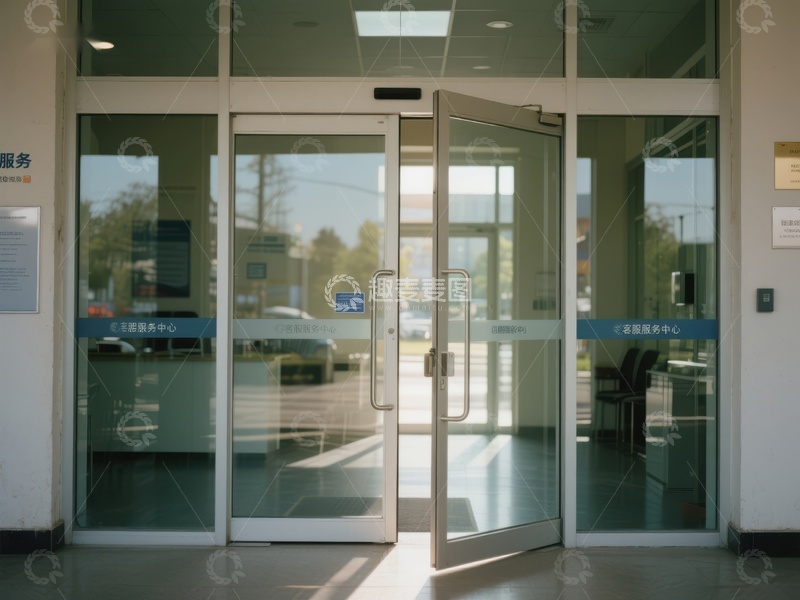 高清大图下载【趣麦麦图】现代建筑入口玻璃门