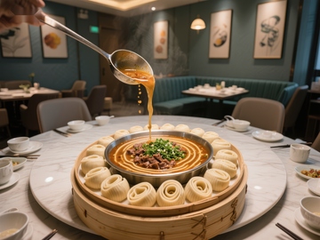 热汤浇灌的中式美食