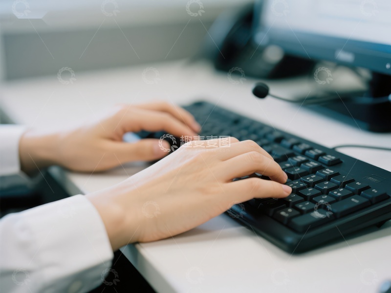 高清大图下载【趣麦麦图】办公人员正在使用键盘打字
