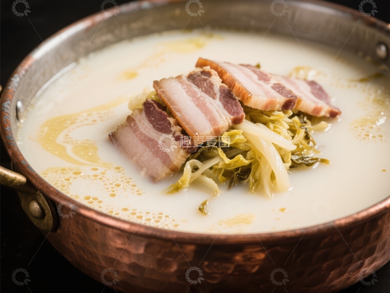 浓汤配腌肉与白菜