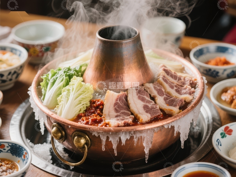 高清大图下载【趣麦麦图】热气腾腾的火锅宴