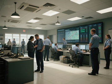 监控中心工作人员讨论