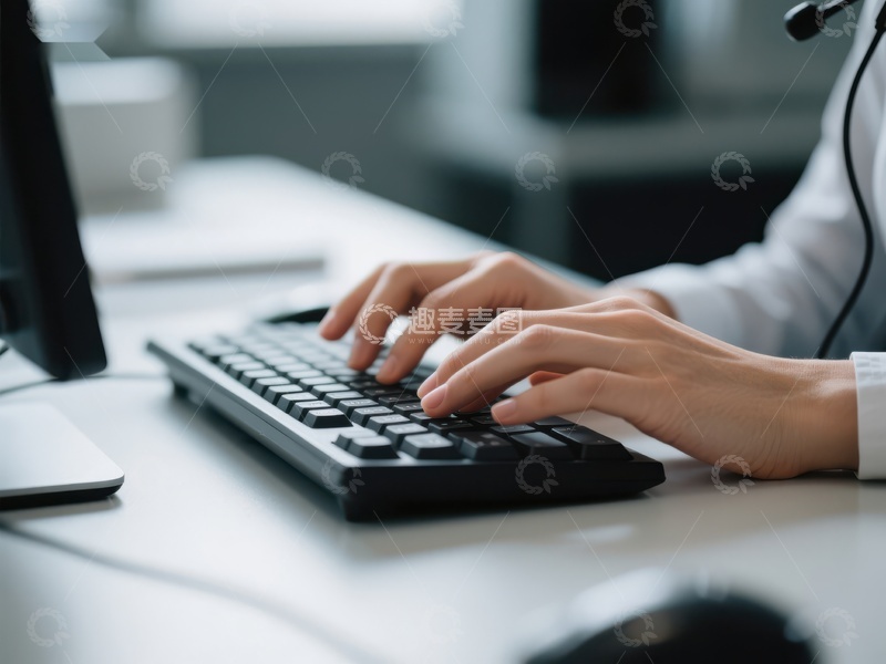 高清大图下载【趣麦麦图】办公人员键盘操作特写