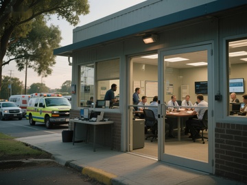 紧急响应中心内部工作场景