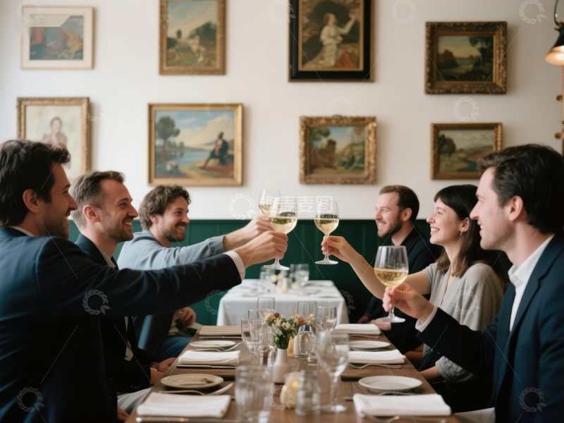 高清大图下载【趣麦麦图】商务人士举杯庆祝