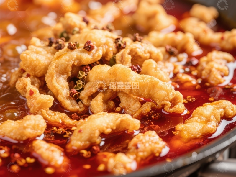 高清大图下载【趣麦麦图】麻辣鸡肉丝，红油浸润香辣诱人