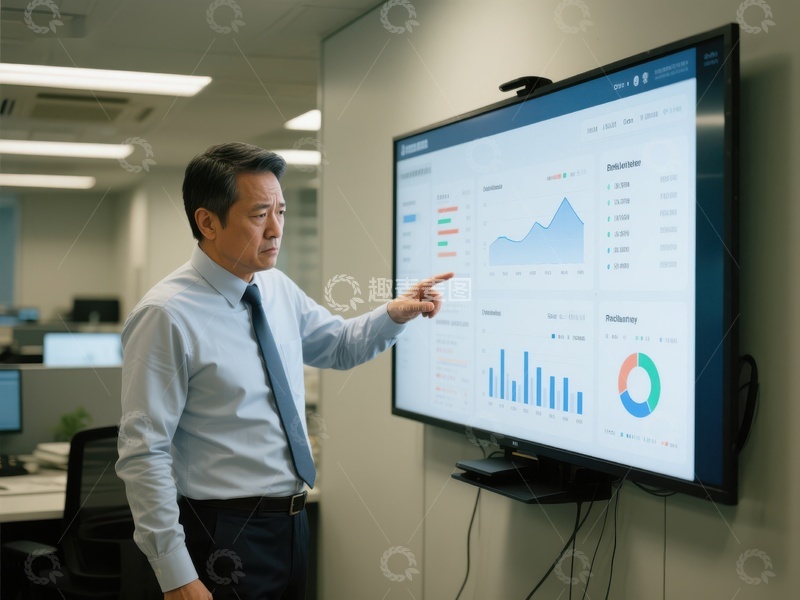 高清大图下载【趣麦麦图】商务人士分析大屏数据图表