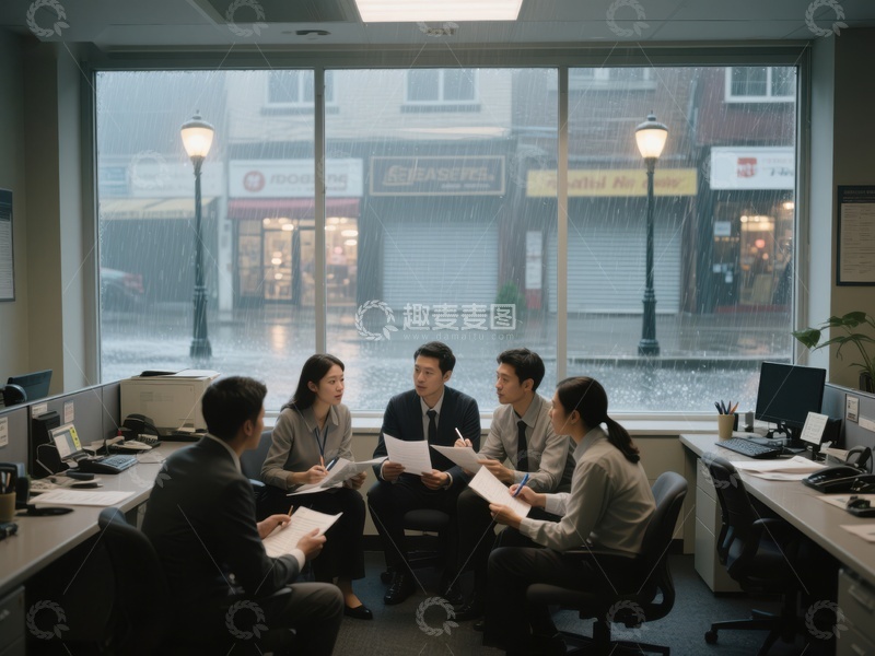 高清大图下载【趣麦麦图】办公室内团队讨论会议